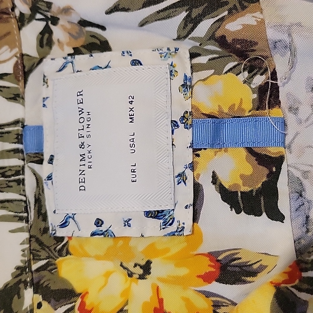 ❤️ DENIM & FLOWER RICKY SINGH FLORAL BUTTON DOWN SHORT SLEEVED SHIRT, LARGE - Picture 4 of 5